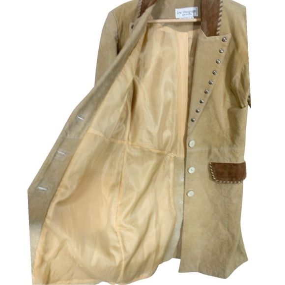 Vintage Lew Margam Collection Suede Mid Length Leather Jacket Size 8 - Picture 9 of 12